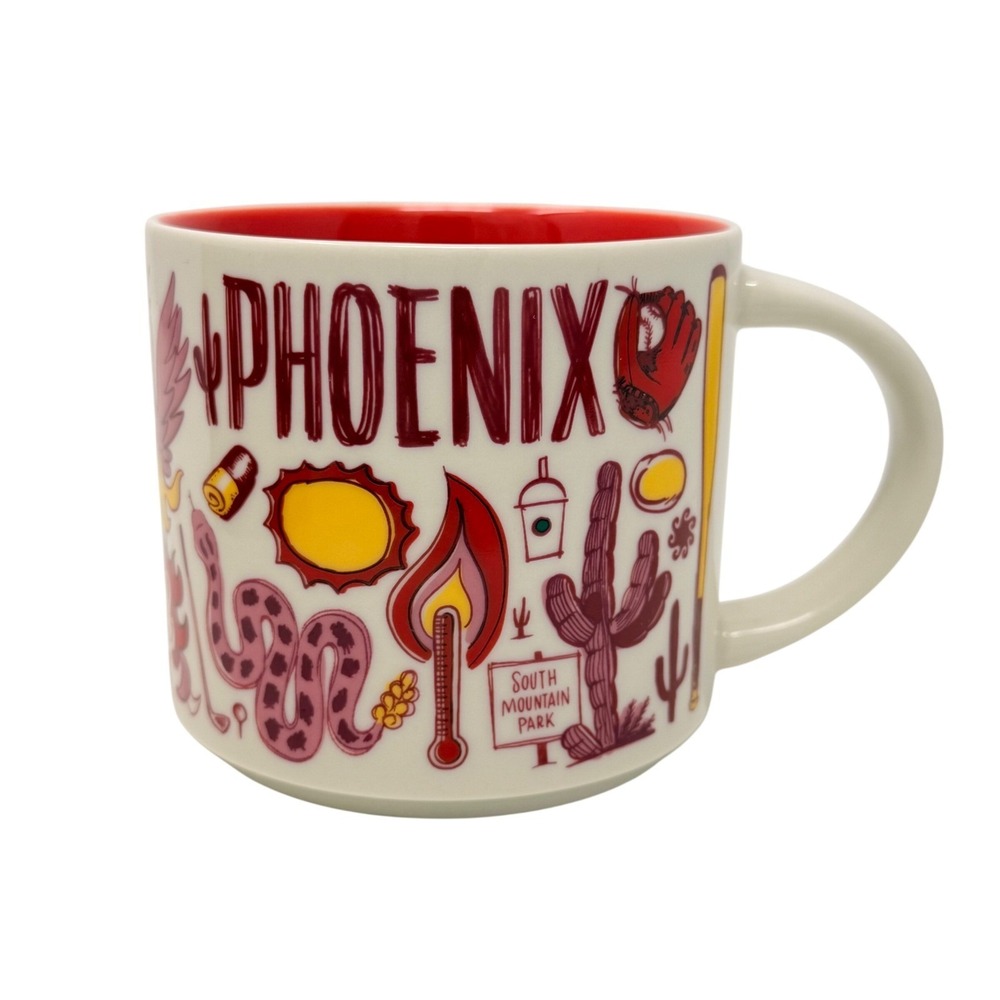 Starbucks Coffee Mug Phoenix 14oz White Red Been There Series Boxed 2022 - Picture 6 of 16